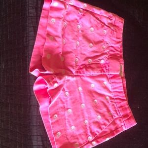Crew cuts hot pink shorts with white starlets